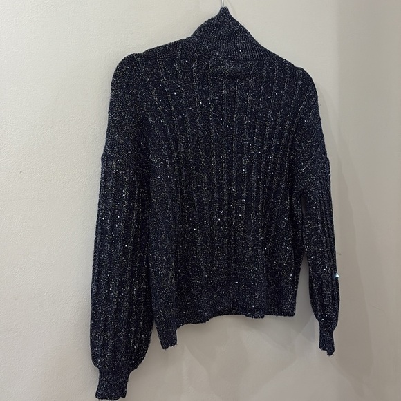 Molly Bracken Sparkling blue Turtleneck Sweater - size XS - ribbed - Picture 5 of 5